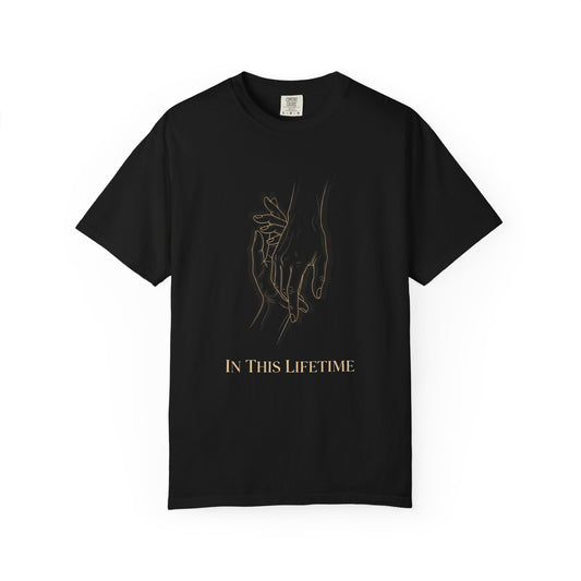 Holding Hands Illustration T‑Shirt — "In This Lifetime" Minimal Couples Tee